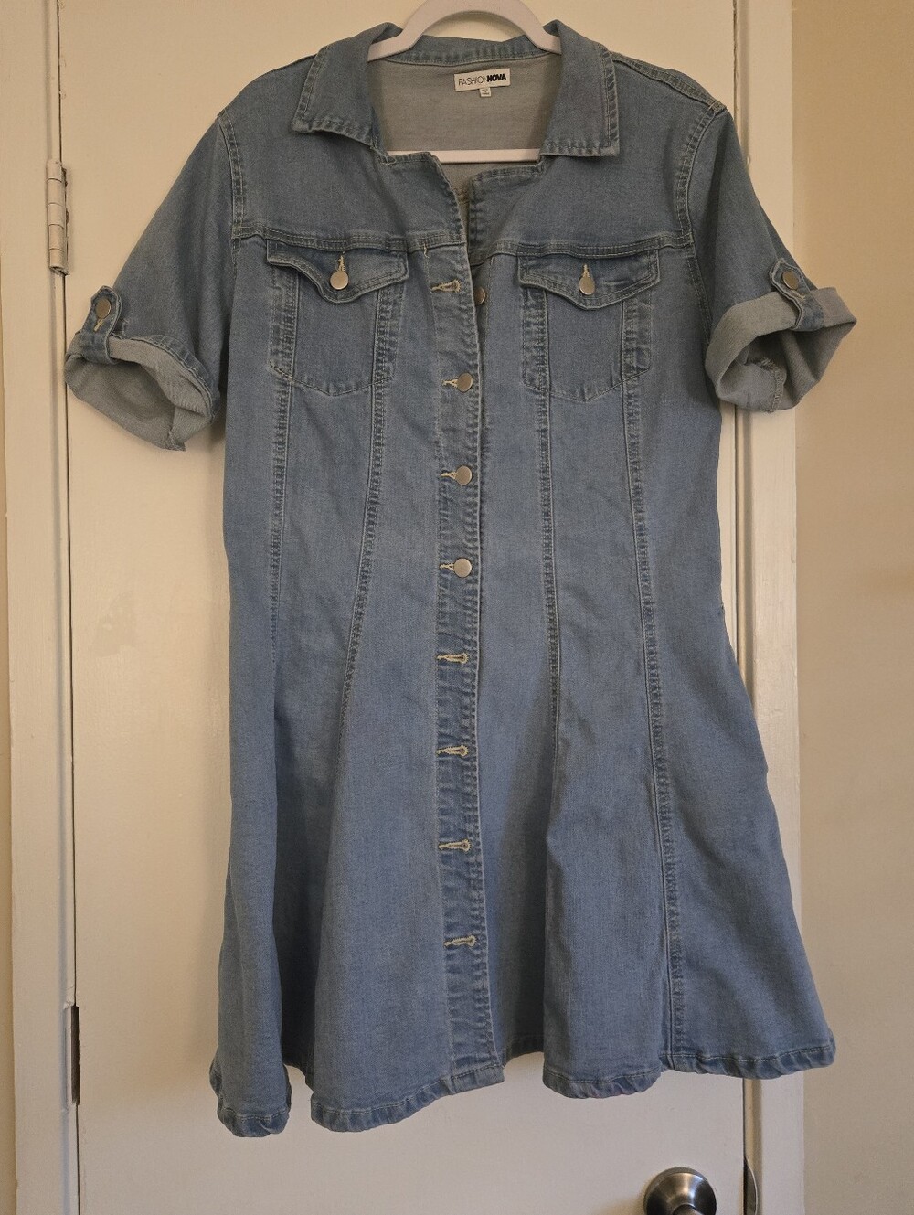 Fashion Nova Light Wash Denim Top - Picture 2 of 4